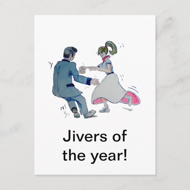 Jive Fun! Swing tanzt Rock and Roll Postkarte (Vorderseite)