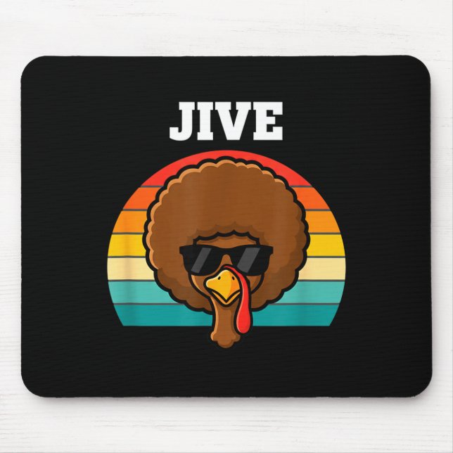 Jive Turkey Afro Retro 70s Thanksgiving Turkey Day Mousepad (Vorne)