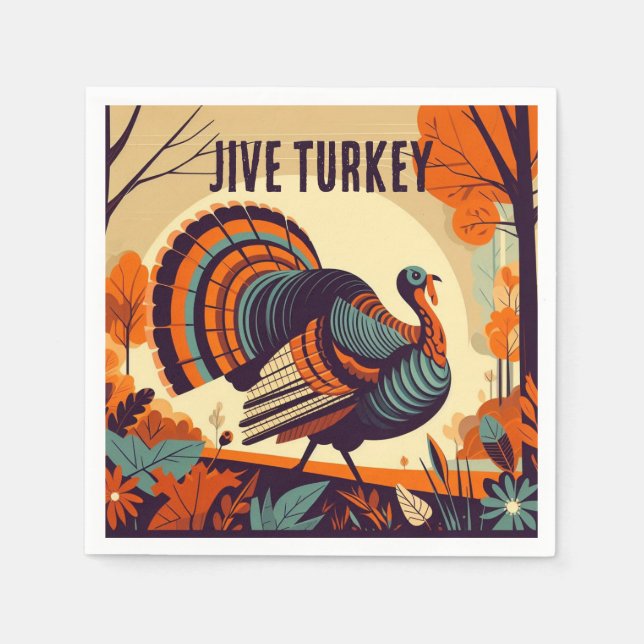 Jive Turkey - Erntedank Napkin aus dem Mittelalter Serviette (Vorderseite)