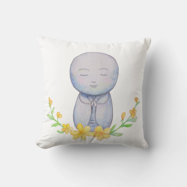 Jizo Japanese Zen Little Baby Buddha Yoga Lover Kissen (Vorderseite)
