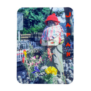 Jizo-Mönchsstatue mit Bib und Hut - Japan Magnet