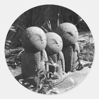 Jizo-Statuen, Hase-Tempel: Kamakura, Japan Runder Aufkleber
