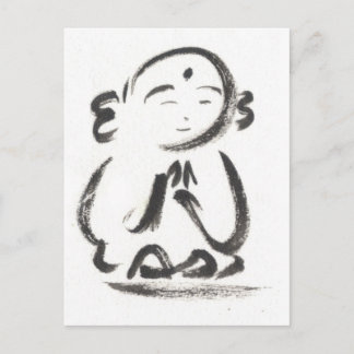 Jizo the Monk Postcard in Weiß Postkarte