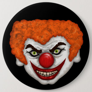 JJ, der Creepy Face Clown   Cherie's Art (c)2020 Button