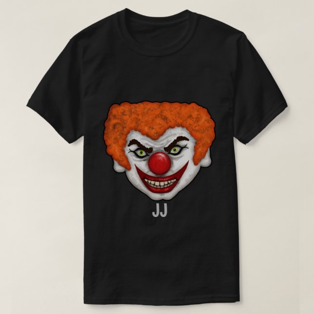 JJ die Creepy Faced Clown | Halloween Fun T-Shirt (Design vorne)