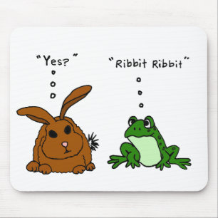 JJ, lustiger Kaninchen-und Frosch-Cartoon Mousepad