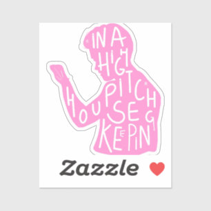 JJs Silhouette-Haushaltszitat in Pastellrosa  Aufkleber