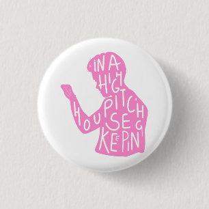 JJs Silhouette-Haushaltszitat in Pastellrosa Button