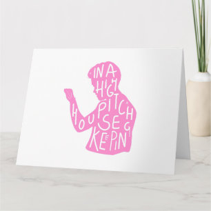 JJs Silhouette-Haushaltszitat in Pastellrosa Karte