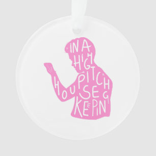JJs Silhouette-Haushaltszitat in Pastellrosa Ornament