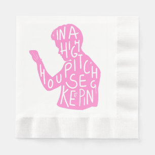 JJs Silhouette-Haushaltszitat in Pastellrosa Serviette
