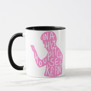 JJs Silhouette-Haushaltszitat in Pastellrosa Tasse