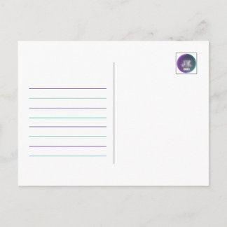 JK 2021 Lila Aquamarine Linien Postkarte