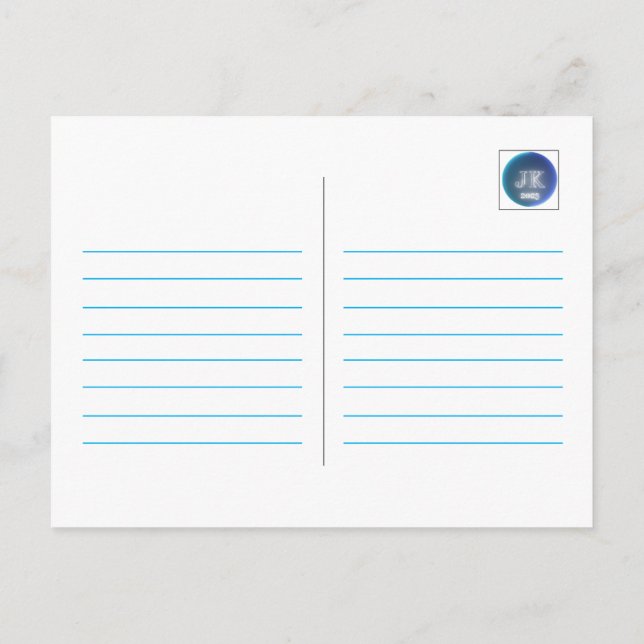 JK 2023 Benutzerdefinierter Text mit blauer Doppel Postkarte (Rückseite)