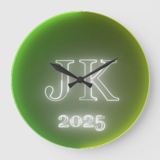 JK 2025 Green Yellow Wall Clock Große Wanduhr