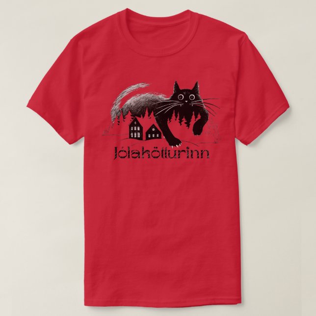 Jlaktturin Das Weihnachten Cat T-Shirt (Design vorne)