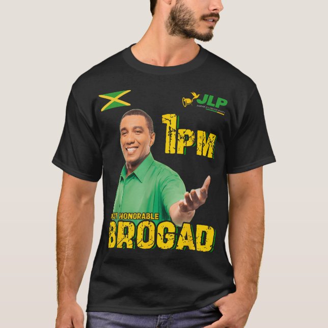Jlp 1Pm Brogad Jamaica Labour Party Laborite T-Shirt (Vorderseite)