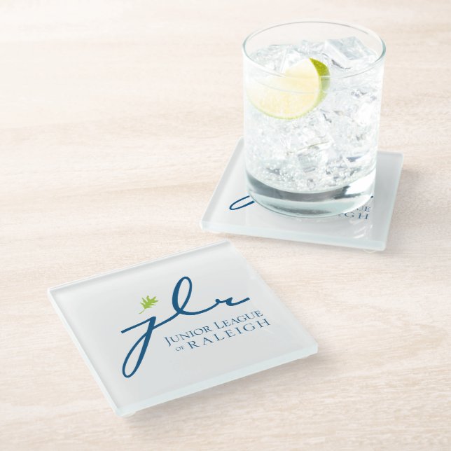 JLR Glass Untersetzer (Schrägansicht)