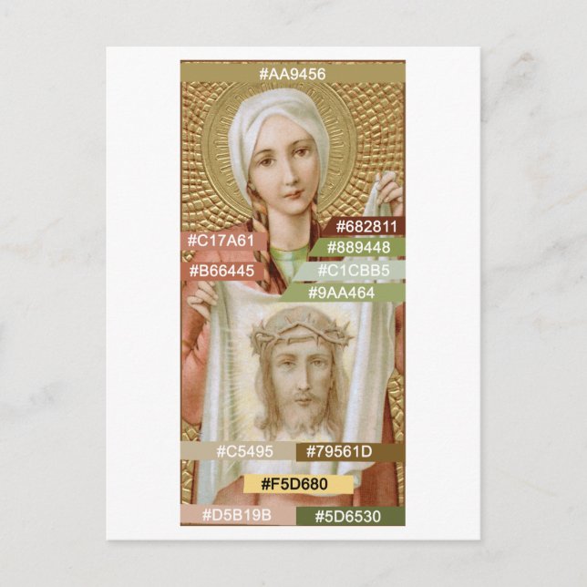 JM 60 (St. Veronica of Jerusalem) Farbpalette Postkarte (Vorderseite)
