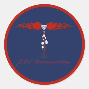 JML Communications Tower Logo Runder Aufkleber