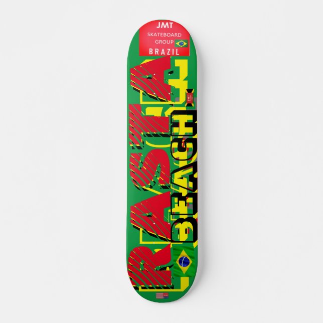 JMT BRAZIL RASTA BEACH 7 3/4" Skateboardstock Deck Skateboard (Vorne)