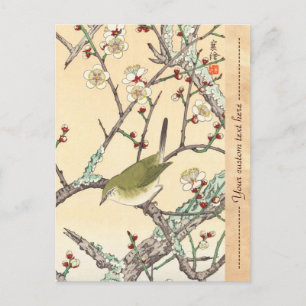 Jo Bird auf dem Plum Branch shängt japanische Kuns Postkarte