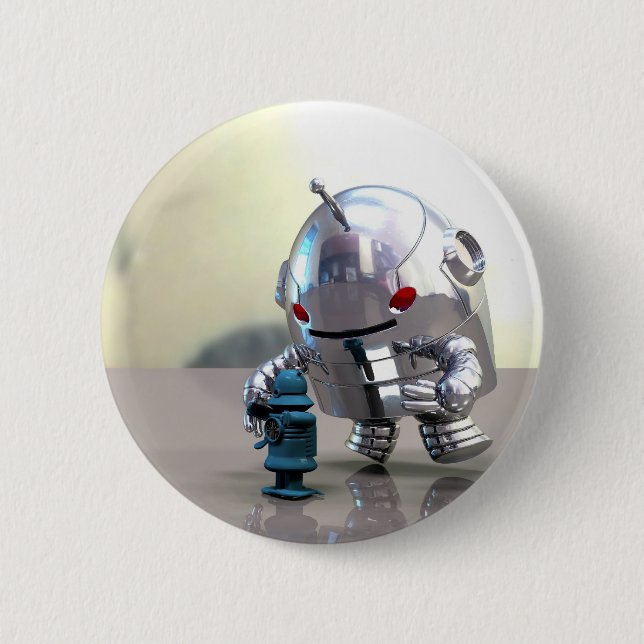 Jo Bot VS Little Blue Bot Button (Vorderseite)