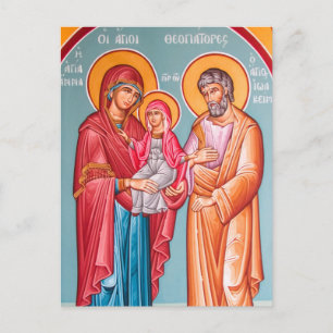 Joachim, Anna und das orthodoxe Theotokos-Symbol Postkarte