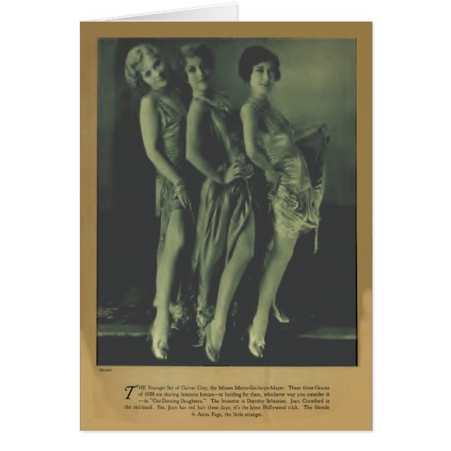 Joan Crawford 1928 Vintage Porträtkarte (Vorne)