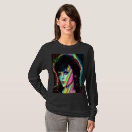 Joan Jett Homage Rock Star Rainbow Neon T - Shirt
