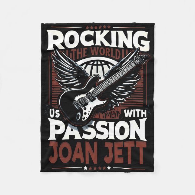 Joan Jetts Black Fleece Blanket: Stilvoller Komfor (Vorderseite)