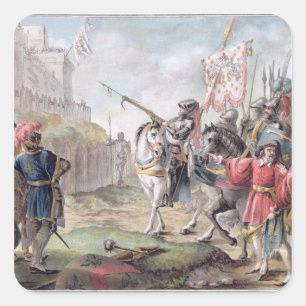 Joan of Arc (1412-31) Verlasse Englisch Quadratischer Aufkleber