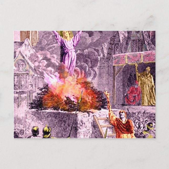 Joan of Arc Burns Postkarte (Vorderseite)