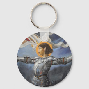 Joan of Arc mit Banner Schlüsselanhänger