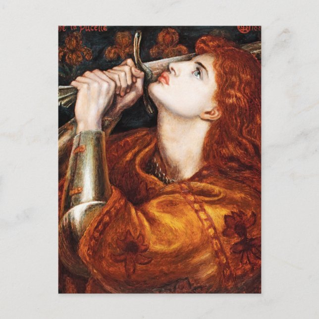 Joan of Arc painting von Dante Gabriel Rossetti Postkarte (Vorderseite)