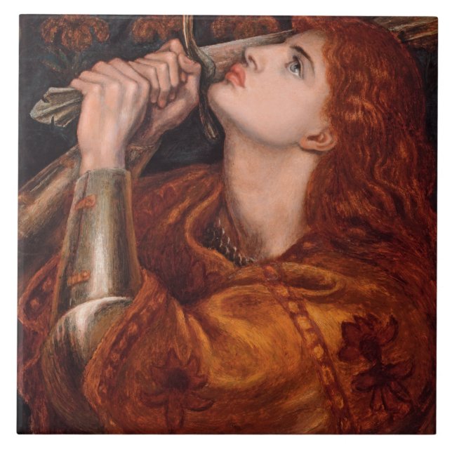 Joan of Arc (Portrait) (von Dante Gabriel Rossetti Fliese (Vorderseite)
