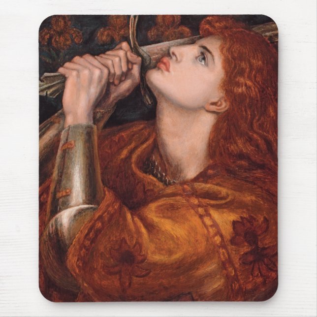Joan of Arc (Portrait) (von Dante Gabriel Rossetti Mousepad (Vorne)