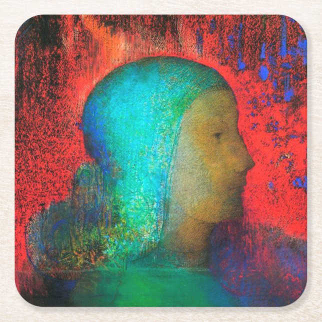 Joan of Arc, Redon Rechteckiger Pappuntersetzer (Vorderseite)