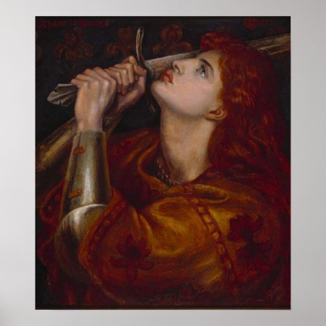 Joan of Arc von Dante Gabriel Rossetti Poster (Vorne)
