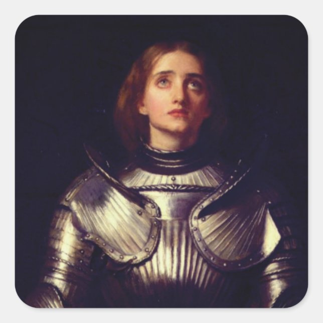 Joan of Arc von John Everett Millais Quadratischer Aufkleber (Vorderseite)