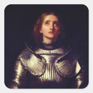 Joan of Arc von John Everett Millais Quadratischer Aufkleber