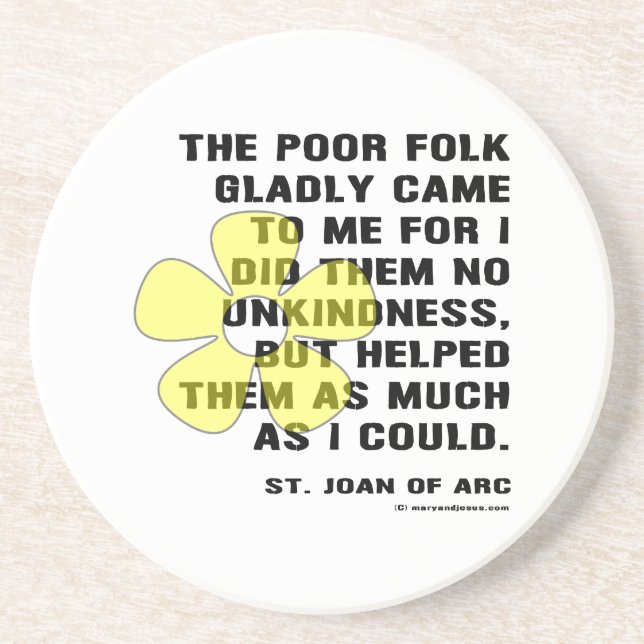 Joan von Arc helped Poor Folk Getränkeuntersetzer (Vorne)