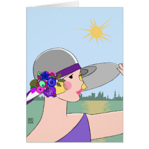 Joanne - Kunst-Deko-Porträt in Lila u. in Blauem