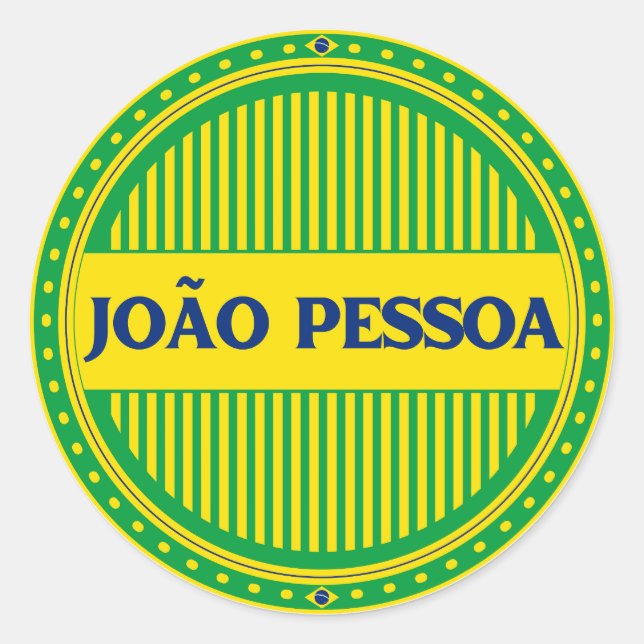 João Pessoa City Pride – Brazilian Identity Runder Aufkleber (Vorderseite)