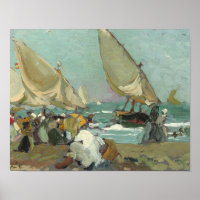 Joaquin Sorolla - Boote am Strand von Valencia