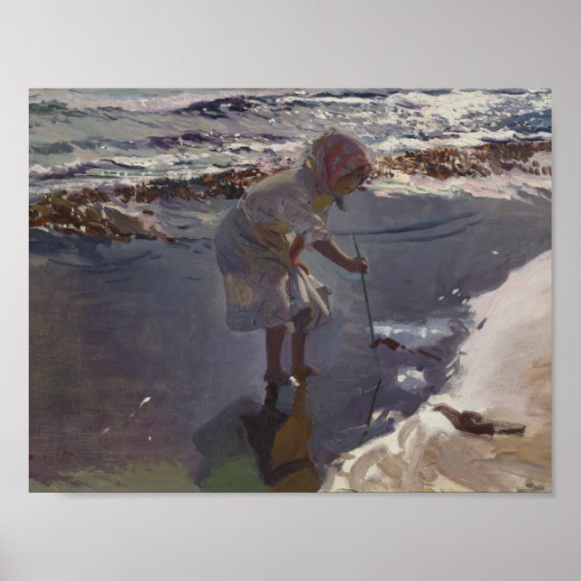 Joaquin Sorolla - Buscando Mariscos Poster (Vorne)