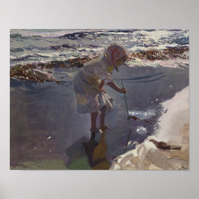 Joaquin Sorolla - Buscando Mariscos Poster (Vorne)