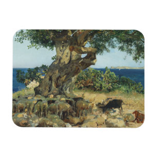 Joaquin Sorolla - der Johannisbrotbaum-Baum Magnet