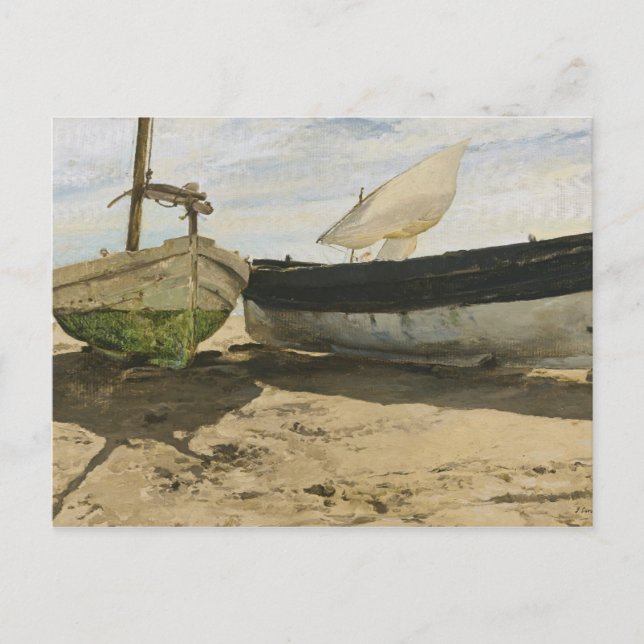 Joaquin Sorolla - Fischerboote am Strand Postkarte (Vorderseite)