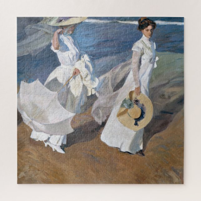 Joaquin Sorolla - Frauen laufen am Strand Puzzle (Vertikal)